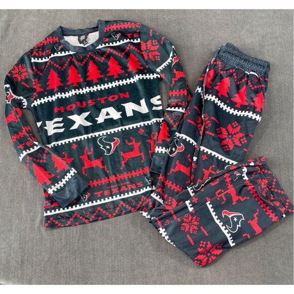 Houston Texans Pajama Set Mens M Navy Red NFL Football Fan Christmas‎ Lounge PJs - Picture 1 of 10
